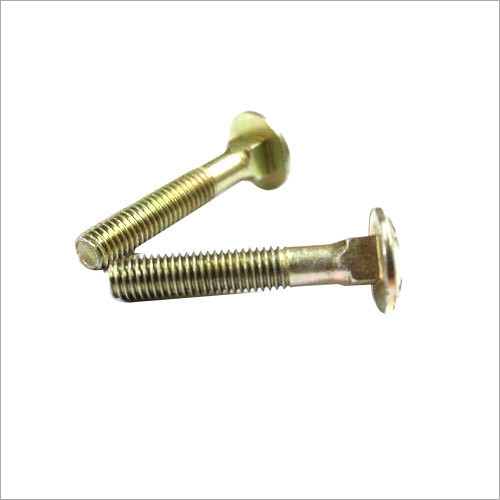 Carriage Bolt - Quality Steel, Golden Color, Round Head Type | Durable Fastening Solution for Structural Integrity and Reliability