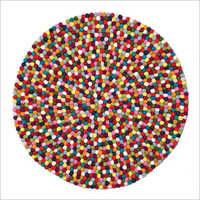 Felt Ball Rugs - Round Design, Different Thickness Available In Millimeters | Anti-slip Feature, Modern Style For Home & Hotel Use