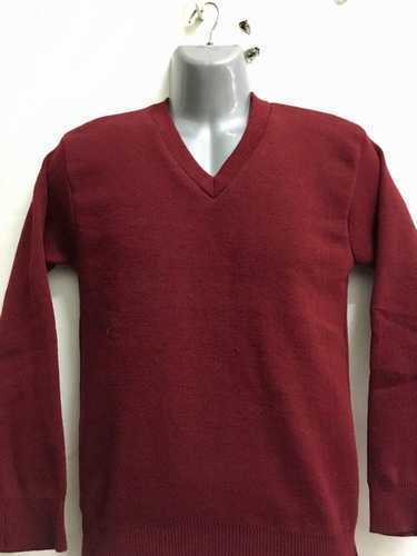 Mehroon Plain School Sweater