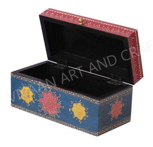 Wooden Handicraft Jewelry Box Hand Painted Traditional Art Of Rajasthan