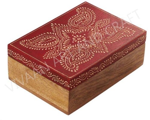 Wooden Handicraft Jewelry Box Hand Made Art Rectangle