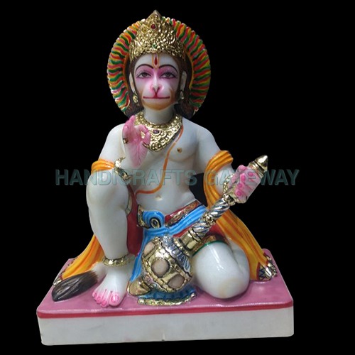 Beautiful Sitting Stone Hanuman God Statue