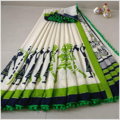 Cotton Hand Block Printed Saree