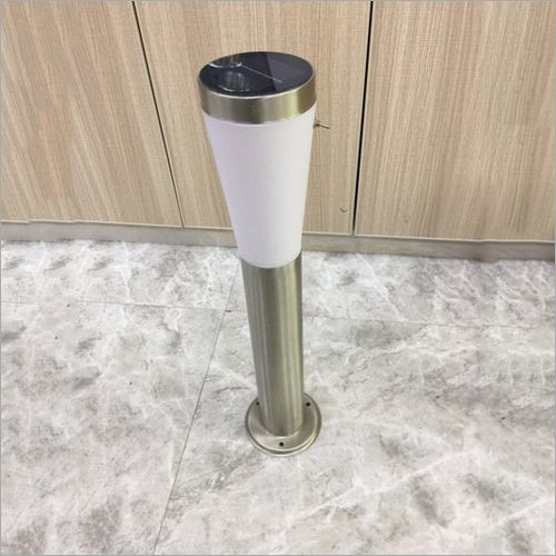 Silver Solar Led Bollard Garden Light