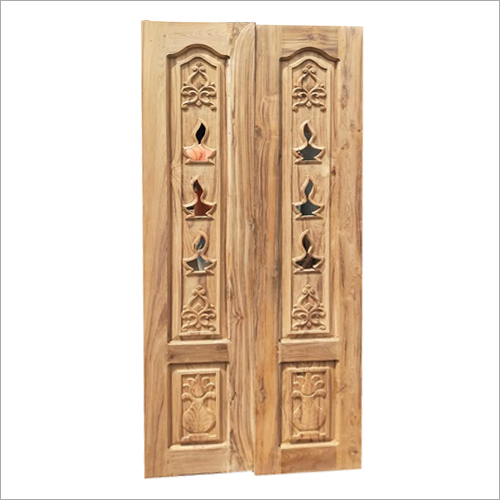 Wood Color Pooja Room Wooden Door