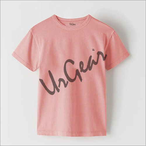 Plain Kids Peach Dyed Round Neck T-Shirt