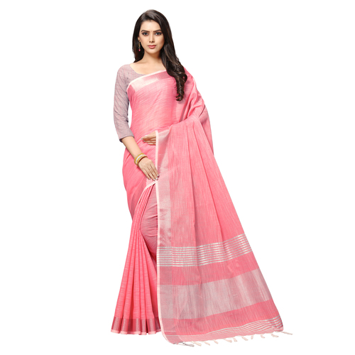 Silver Linen Saree