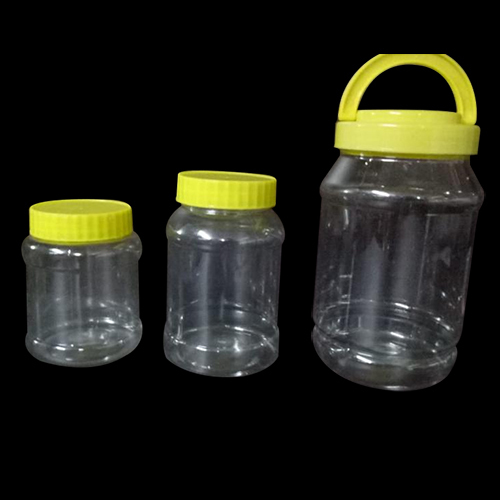 Plastic Pickle Jar - PET Material, Variable Capacity, Clear Color | Screw-on Lid, With Handle for Storing Pickles, Jams, and Food Items