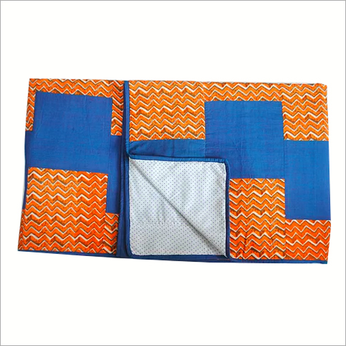 Multicolor Printed Cotton Double Bed Quilt
