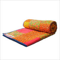 Traditional Printed Cotton Double Bed Quilt
