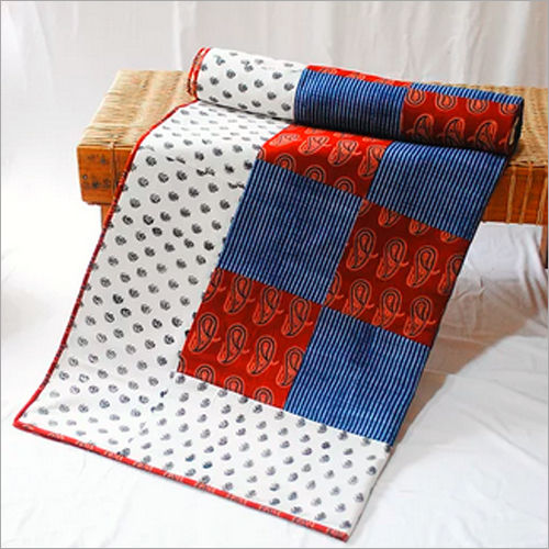 Indigo Mangalgiri Single Bed Quilt