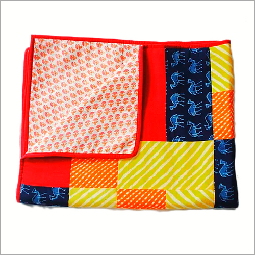 Blue Camel Patched Baby Quilt