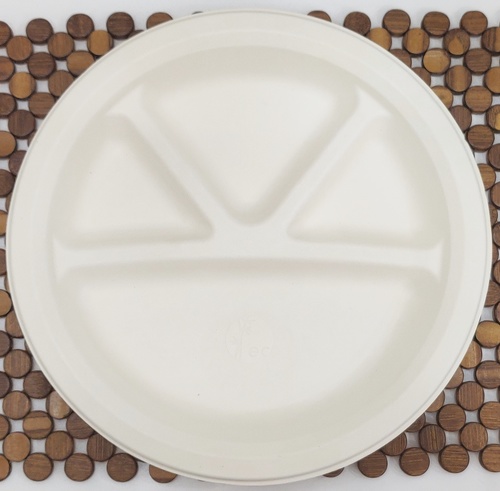 Biodegradable 12'' 4cp Meal Plate