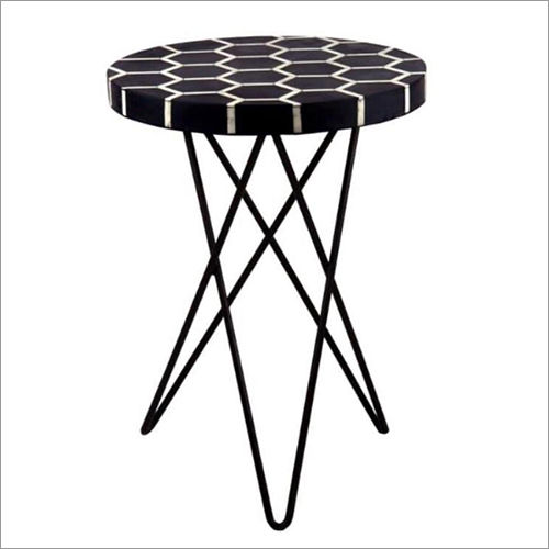 Bone Inlay Iron Stool