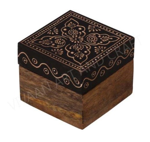 Wooden Handicraft Small Wooden Jewelry Box  Black