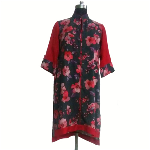 Ladies Floral Print Kurti - Cotton Blend, Customized Size, Any Color | Anti Wrinkle, Quick Dry, Washable, Classic Printed Style