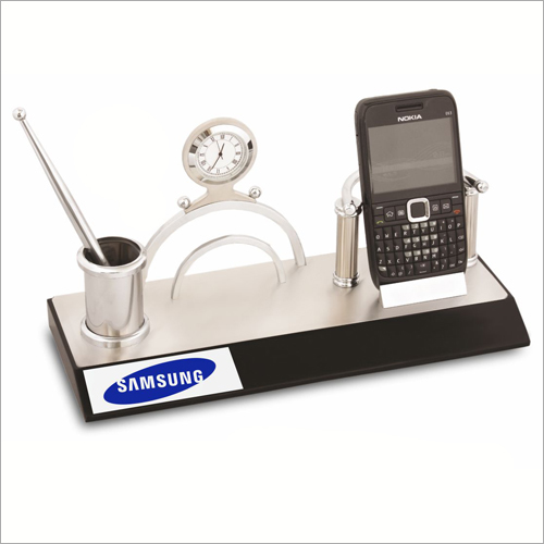 4 In 1 Mobile Stand Name Card Holder Pen Stand And Clock