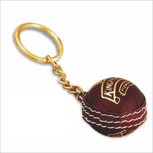 Cricket Ball Keychain