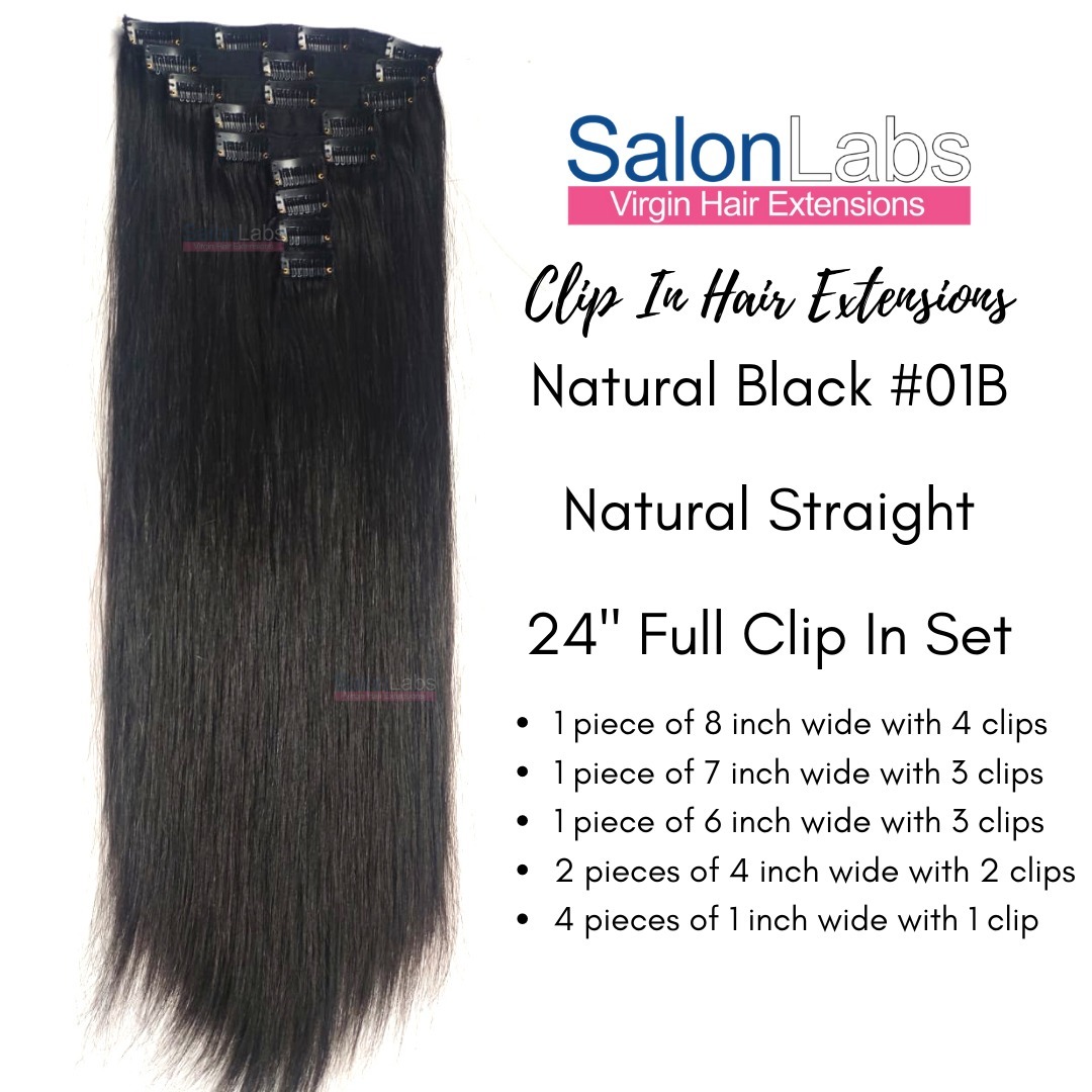 Remy Pure Natural Straight Clip Ons set