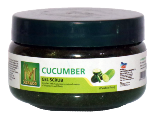 Cucumber Gel Scrub - Herbal Gel Formula | Organic Ingredients, Cooling Effect for All Skin Types, Moisturizes & Rejuvenates Skin, Brightens Complexion