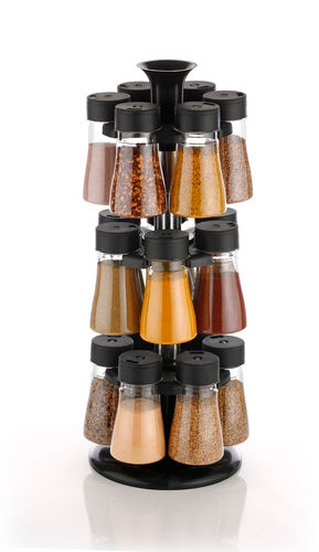 Premium Multipurpose Revolving Plastic Spice Rack Masala Rack Masala Organiser - 18 Pcs Set