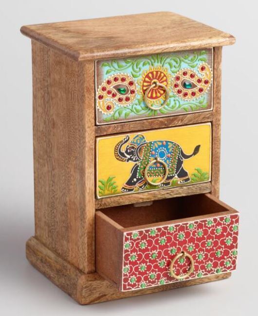 Wooden Handicraft Storage Unit Small Handmade