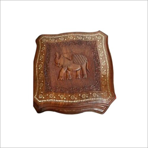 Brown Wooden Stool - Solid Wood, Indoor Furniture | Painted & Polished Finish, Elegant Design