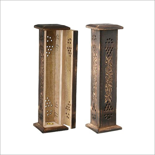 Burner Tower - Solid Wood, Polished Brown Finish | Crafted Artwork, Durable Eco-Friendly Design
