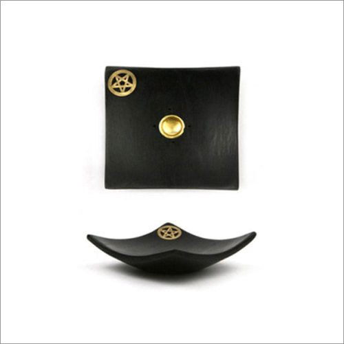 Wooden Incense Burner Plate - Polished Wood Finish | Antique Imitation Style, Artificial Design
