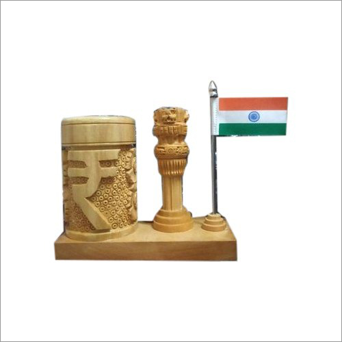 Office Wooden Table Pen Stand