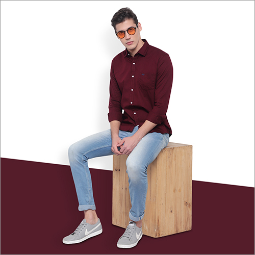 party wear maroon shirt