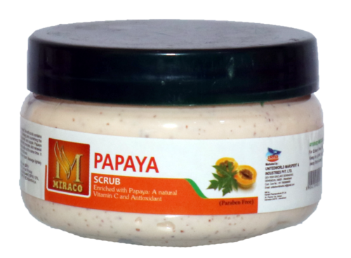 Papaya Scrub - Cream Form, Herbal Ingredients | Suitable for All Skin Types, Nourishes, Cleanses, and Brightens Facial Skin