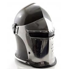 Iron Medieval Armour Black Barbuta Viking Battle Knight Helmet