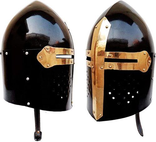 Iron Medieval Black Ancient Roman Armor Spartan Knight Helmet