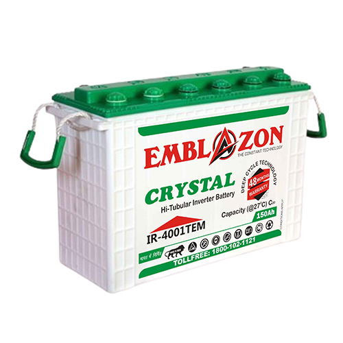 Crystal Hi-Tubular Inverter Battery - Tubular Plates, 510x230x220mm, 150Ah, 12V | Long Life, Maintenance Free, Spill Proof, Durable, Efficient