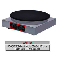 Crepe Machine - Stainless Steel 12 Inch Plate , 1500w Power With 120v Voltage, Silver Finish