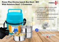 Power Plus Electra Lunch Box Steel 3 Container