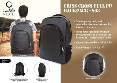 Criss Cross Full Pu Backpack