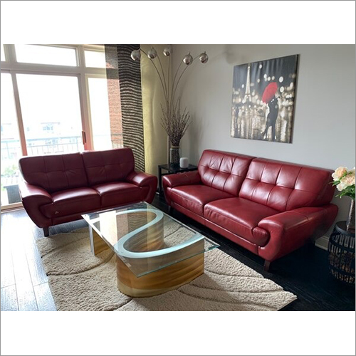 Plain Leather Sofa Set
