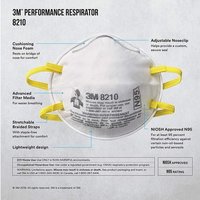 3M N95 Mask - Particulate Respirator 8210, 160 EA/Case, NIOSH approved.