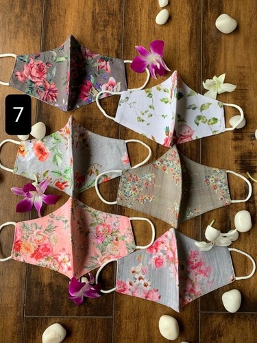 Cotton Printed Face Mask 0007 - 6x6x0.5 Inch, Multi Color | Breathable, Reusable & Washable, Unisex Design for All Face Types