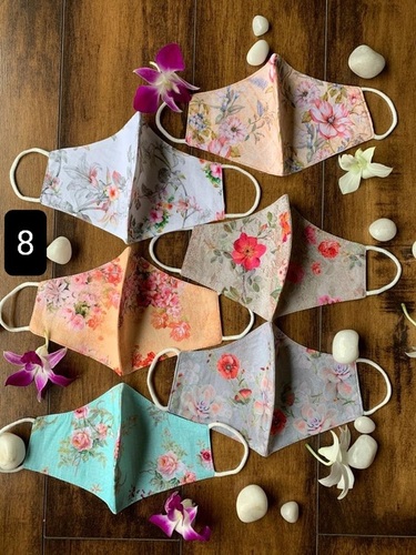 Cotton Printed Face Mask 0008 - Cotton, 6 x 6 x 0.5 Inches, Multi-Color | Unisex Design, Breathable, Reusable & Washable, Pack of 6