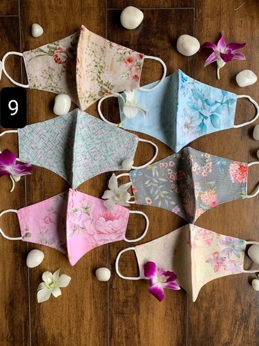 Cotton Printed Face Mask 0009 - 6 x 6 x 0.5 Inch | Multi Color, Breathable Cotton Fabric, Unisex, Reusable & Washable, Comfortable Fit