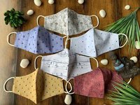 Cotton Printed Face Mask 0013 - 6x6x0.5 Inch, Multi Color | Breathable Fabric, Unisex Design, Washable & Reusable, Protects From Dust & Pollution