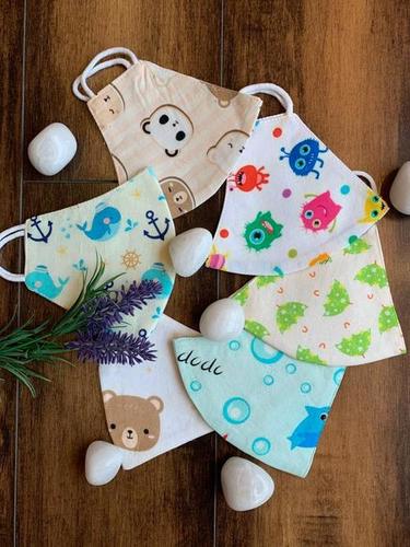 Cotton Printed Kids Face Mask 0004 - Cotton, 6 x 6 x 0.5 Inch, Multi Color | Breathable, Reusable, Protects from Dust and Pollution, Unisex