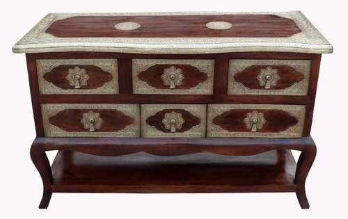 Wooden Brass Fitted chest of drawer By Mehar Traders