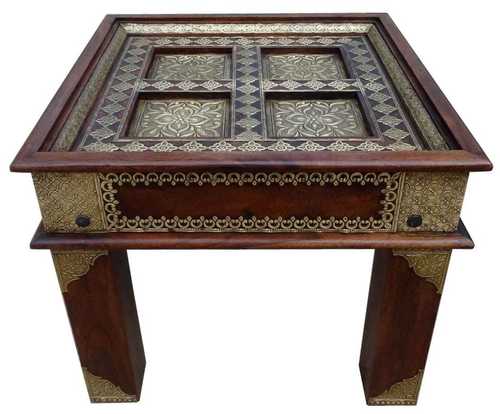 brass fitted coffee table By Mehar Traders