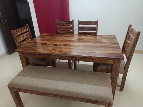  Sheesham Wood dining table with bench