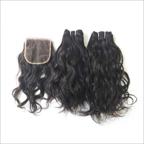 Natural Black/Brown Indian Temple Wavy Hair