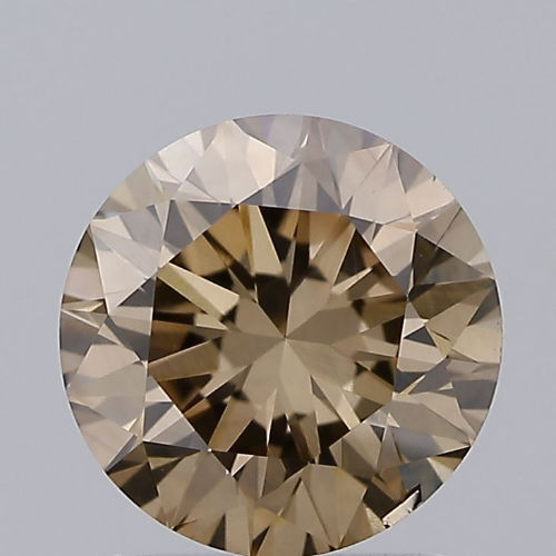 1.55ct Lab Grown Diamond Cvd Yellow Brown Si1 Round Brilliant Cut Igi Crtified